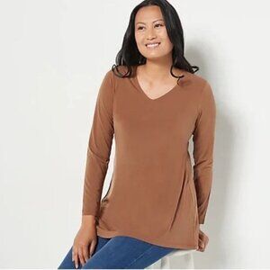 Susan Graver Toffee Long Sleeve Tunic - Petite 2X - Very Gently Used So Slimming